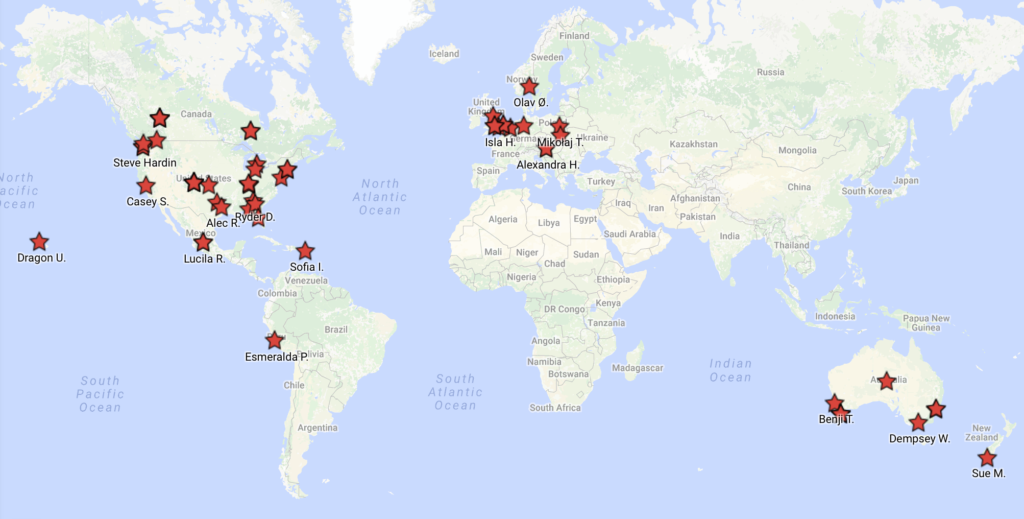 Map of Freeman-Sheldon Syndrome around the world.